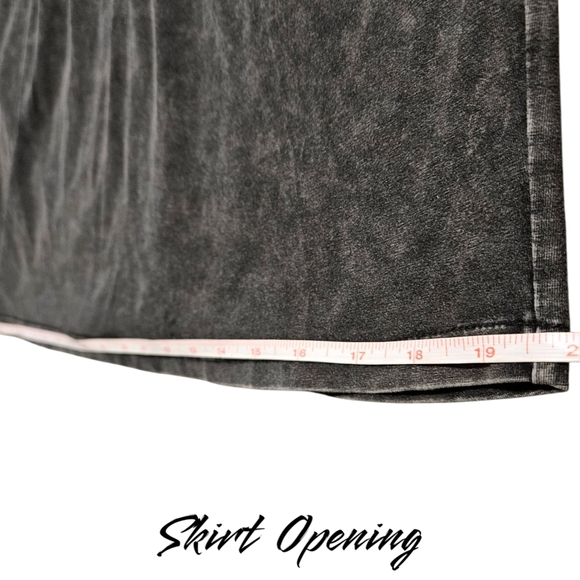 Black Acid Wash Drawstring Skirt Mainstrip Sz L Normcore Casual Cotton Comfycore - Picture 9 of 9